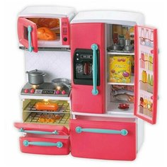 Игрушка детская кухня для кукол Zhorya, игровой набор холодильник со светом и музыкой, бытовая техника для кукольного домика на батарейках, 66096-2