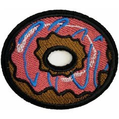 Нашивка, шеврон, патч (patch) Пончик Розовый, размер 7*6см, 1 шт. Нет бренда