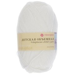 Пряжа "Детская объемная" 100% микрофибра 400м/100гр (01-Белый) Пехорка