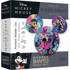 Пазл деревянный Trefl 500 +5 деталей: Культовый Микки Маус