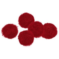 Помпоны для декорирования, творчества и рукоделия 25 мм темно-красные, 20 шт. Китай