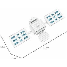 Интерьерный 3D конструктор, из мини блоков, Космический спутник, магнит на холодильник, 116 деталей Нет бренда