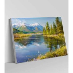 Алмазная мозаика "Горы" "Озеро" "Природа" "Раскрасим сами"