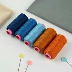 Арт Узор Набор ниток джинсовый №1, 20/2, 200 м, 5 шт, цвет разноцветный