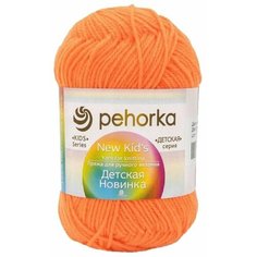 Пряжа Пехорка Детская новинка Оранжевый (284) 1 моток 50 г/200 м (100% акрил)