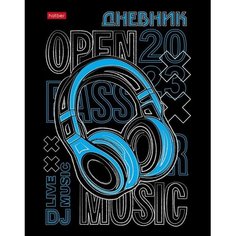 Дневник в твердой обложке, 1-11 класс, 40 листов, "Музыка со мной", матовая ламинация, 3D лак Hatber
