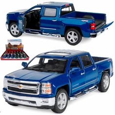 Машинка игрушка детская 1:46 2014 Chevrolet Silverado (Шевроле Сильверадо) инерционная / Синий Kinsmart