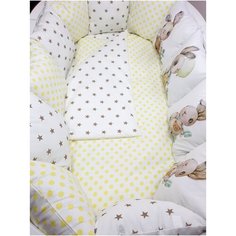 Бортики в детскую кроватку для новорожденных с одеялом и постельным бельем Сонный городок