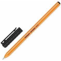 Набор 10 штук - Ручка шариковая масляная PENSAN "Officepen 1010", черная, корпус оранжевый, узел 1 мм, линия письма 0,8 мм Brauberg