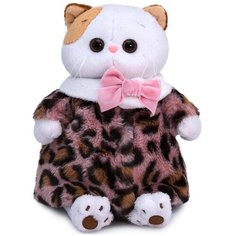 Мягкая игрушка Basik&Co Кошка Ли-Ли в леопардовой шубке, 27 см, белый