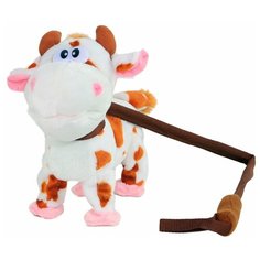 Мягкая игрушка Пушистые друзья Корова на жестком поводке, 25 см