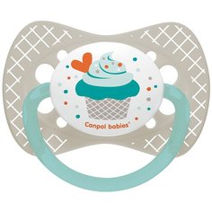 Пустышка симметричная силиконовая классическая Canpol Babies Cupcake, 0-6 мес., серый