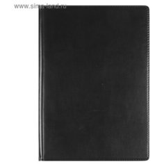 Ежедневник недатированный А4, 136 листов Sidney Nebraska, искусственная кожа, золотой срез, ляссе, чёрный Bruno Visconti