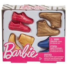 Barbie Набор обуви для куклы Кен Barbie GJN53 желтый/золотой/розовый/синий