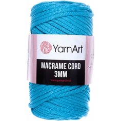 Пряжа "Macrame Cord" 60% хлопок, 40% вискоза/полиэстер 3 мм 85м/250гр (763 гол. бирюза) 1моток 5504920 Yarn Art