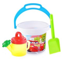 Песочный набор № 129 (ведро 1,4 л термо, лейка 0,4 л прозрачная, совок 21 см) Стеллар