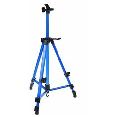 Мольберт телескопический, тренога, металлический, синий, размер 51-153 см Calligrata