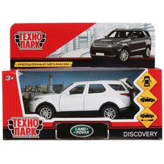 Модель машинки Технопарк Land Rover Discovery, цвет белый, открываются двери и багажник
