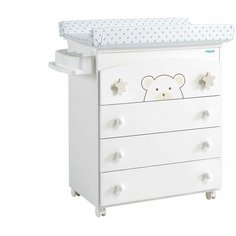 Комод Micuna Bubu пеленальный B-970 white матрас beige stars