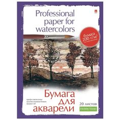 Бумага для акварели Альт, А5 (148х210 мм), 20 листов, профессиональная серия, Арт. 4-072. Цена за 1 шт.
