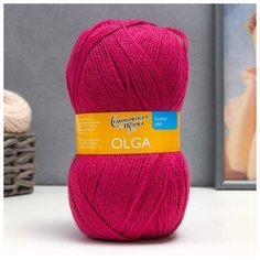 Пряжа Olga (ОльгаПШ) 50% шерсть, 50% акрил 392м/100гр (70050 фуксия_v2)