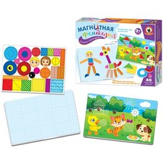 Настольная игра Магнитная фантазия Мозаика Абракадабра Развивающая игра на магнитах 46 магнитных деталей 05404 3+ Русский стиль