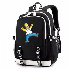 Рюкзак Гомер Симпсон (The Simpsons) черный с USB-портом №1 Noname