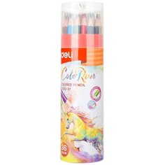 Deli Карандаши цветные 36 цветов EC00337 трехгранные, тополь, точилка, картонный тубус