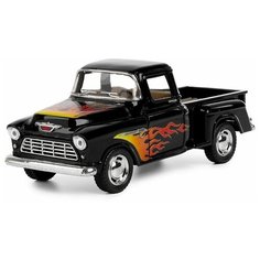 Металлическая машинка Kinsmart 1:32 «1955 Chevy Stepside Pick-up (С принтом)» KT5330WF, инерционная / Черный