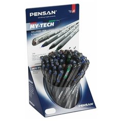 Ручка шариковая масляная PENSAN "My-Tech Colored", палитра классических цветов ассорти, игольчатый узел 0,7 мм