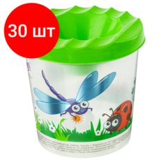 Комплект 30 шт, Стакан-непроливайка с рисунком "В гостях У букашек" юнландия, 191735