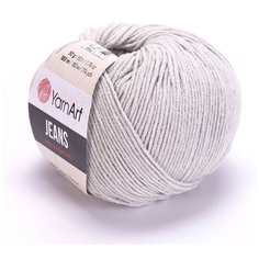 Пряжа YarnArt Jeans, 55 % хлопок, 45 % акрил, 50 г, 160 м, 2 шт., 49 светло-серый