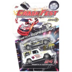 Инерционные машинки 1Toy CrashFest 2 шт Sky, Sabotage, 2 в 1, разборная, 10 см, блистер (Т21632)