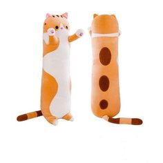 КОТ батон 50 см рыжий мягкая игрушка Котик длинный Кошка коричневая в подарок детям подушка на диван Kidslandiya