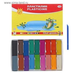 Пластилин 18 цветов 252 г, «Гамма» «Юный художник», со стеком Gamma