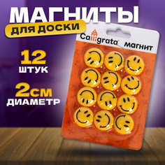 Магниты для доски Смайл d-2см (набор12шт ) на блистере Calligrata 1300209