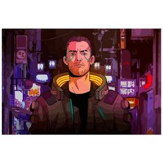 Картина по номерам на холсте игра Cyberpunk 2077 - 8630 Г 60x40
