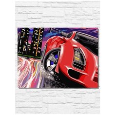 Картина по номерам на холсте Авто (ночной город, гонка, пейзаж) - 9088 Г 30x40