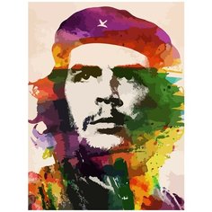 Картина по номерам на холсте Че Гевара (Красочный портрет, революционер, Куба, Сигара) - 7600 В 30x40