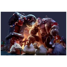 Картина по номерам на холсте Новый Год (Рождество, Дед Мороз, Снегурочка, Аниме) - 7273 Г 60x40