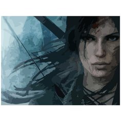 Картина по номерам на холсте игра Tomb Raider Lara Croft Лара Крофт Расхетительница гробниц - 6580 Г 30x40