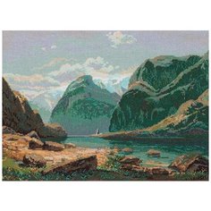 Набор для вышивания "Озеро в горах Швейцарии", 30x39,5 см, PANNA