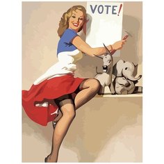 Картина по номерам на холсте эротика (Пинап, девушка, nude) - 7036 В 30x40