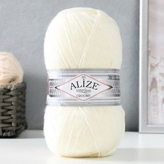 ALIZE Пряжа "Superlana tig" 25% шерсть, 75% акрил 570м/100гр (62 молочный)