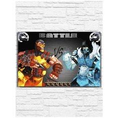 Картина по номерам на холсте Игра Mortal Kombat (PS 5, PS 4, PS 3, Xbox 360, Xbox ONE, PC, ios) - 9451 Г 60x40