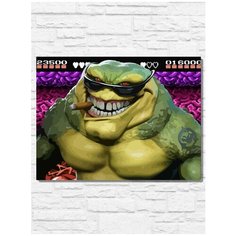 Картина по номерам на холсте Игра battletoads (боевые жабы, ретро, 16 bit, 8 bit, XBOX, PS 4) - 9389 Г 30x40