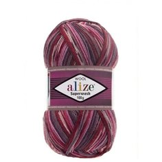 Пряжа Alize Superwash Comfort Socks (Ализе Супервош) - 2 мотка, бордовый розовый серый (2698), 75% шерсть супервош, 25% полиамид, 420м/100г
