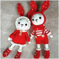 Набор для вязания/Игрушка своими руками/Игрушка Зайчики Сёмка
