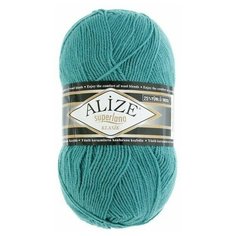 Пряжа "Superlana Klasik" 25% шерсть, 75% акрил 280м/100гр (164 лазурный) Alize
