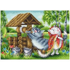 МС-146 Алмазная мозаика У колодца 27*38см Brilliart М.П.Студия